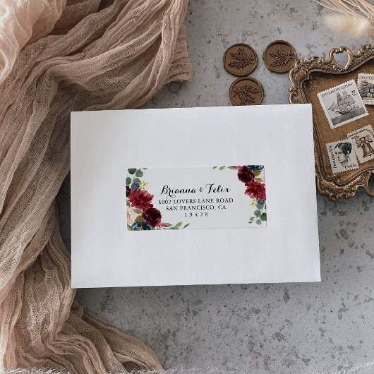 Rustic Calligraphy Wedding RSVP Address Label