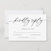 Rustic Calligraphy Wedding RSVP Card (Voorkant)