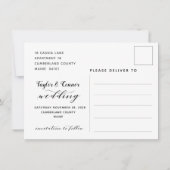 Rustic Calligraphy Wedding Save the Date Briefkaar Kaart (Achterkant)
