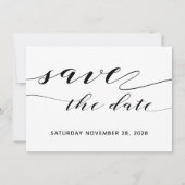Rustic Calligraphy Wedding Save the Date Briefkaar Kaart (Voorkant)