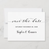 Rustic Calligraphy Wedding Save the Date Kaart (Voorkant)