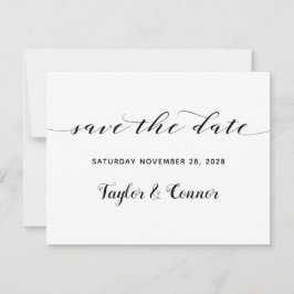 Rustic Calligraphy Wedding Save the Date Kaart