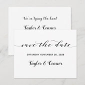 Rustic Calligraphy Wedding Save the Date Kaart (Voorkant / Achterkant)