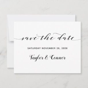 Rustic Calligraphy Wedding Save the Date Kaart