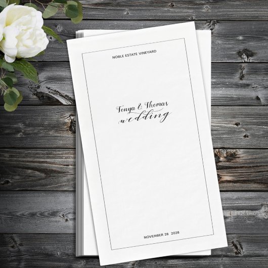 Rustic Calligraphy Wedding Servet
