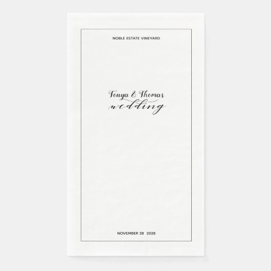 Rustic Calligraphy Wedding Servet (Voorkant)