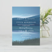Rustic Calming Lakeside Wedding Kaart (Staand voorkant)