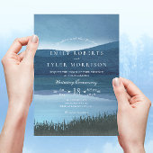 Rustic Calming Lakeside Wedding Kaart