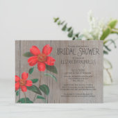 Rustic Camellia Bridal Shower Invitations Kaart (Staand voorkant)