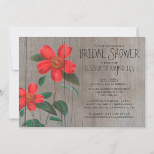 Rustic Camellia Bridal Shower Invitations Kaart
