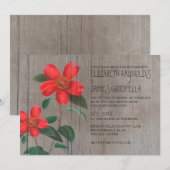 Rustic Camellia Wedding Invitations Kaart (Voorkant / Achterkant)