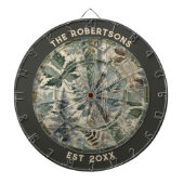 Rustic Camo Aangepaste Familienaam Vastgestelde Da Dartbord (Voorkant)