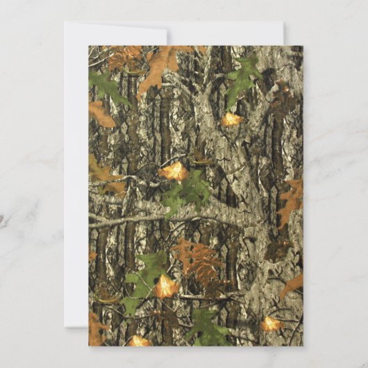 Rustic Camo Antler Wedding Invitation Kaart (Achterkant)