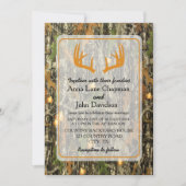 Rustic Camo Antler Wedding Invitation Kaart (Voorkant)
