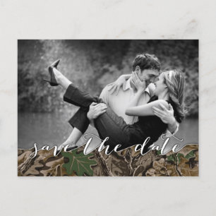 Rustic Camo Country foto Save the Date Cards Aankondigingskaart