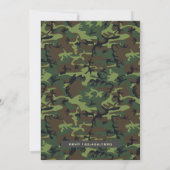 Rustic Camo Deer Hunting First Birthday Invitation Kaart (Achterkant)