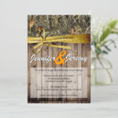 Rustic Camo en Twine Wedding Invitation Kaart (Staand voorkant)