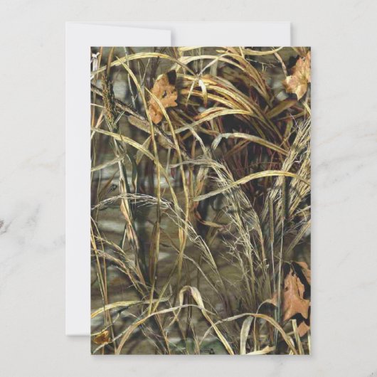 Rustic Camo en Twine Wedding Invitation Kaart (Achterkant)