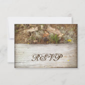Rustic Camo en Wood Country Wedding RSVP-kaarten RSVP Kaartje (Achterkant)