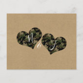 Rustic Camo Hearts Photo Wedding Save the Date (Achterkant)