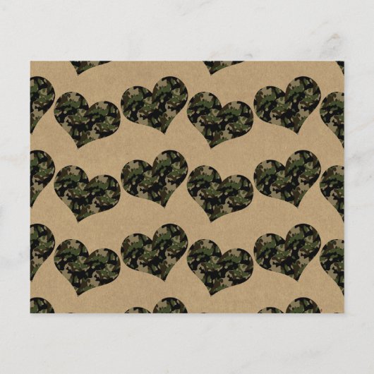 Rustic Camo Hearts Photo Wedding Save the Date (Achterkant)