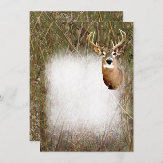 Rustic Camo Hunting Deer Antlers Blank Invitting Kaart (Voorkant / Achterkant)
