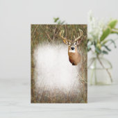 Rustic Camo Hunting Deer Antlers Blank Invitting Kaart (Staand voorkant)