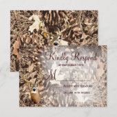 Rustic Camo Hunting Deer Antlers Weddenschap RSVP (Voorkant / Achterkant)