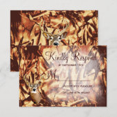 Rustic Camo Hunting Deer Antlers Weddenschap RSVP (Voorkant / Achterkant)