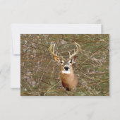 Rustic Camo Hunting Deer Antlers Weddenschap RSVP Kaartje (Achterkant)