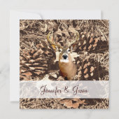 Rustic Camo Hunting Deer Antlers Wedding Invites Kaart (Achterkant)