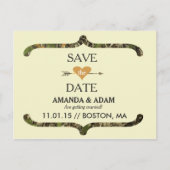Rustic Camo Save the Date Briefkaart Aankondiging (Voorkant)