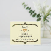 Rustic Camo Save the Date Briefkaart Aankondiging (Staand voorkant)