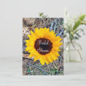 Rustic Camo Sunflower Bridal Shower Invitations Kaart (Staand voorkant)