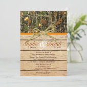 Rustic Camo Wedding Invitation Kaart (Staand voorkant)