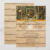 Rustic Camo Wedding Invitation Kaart (Voorkant / Achterkant)