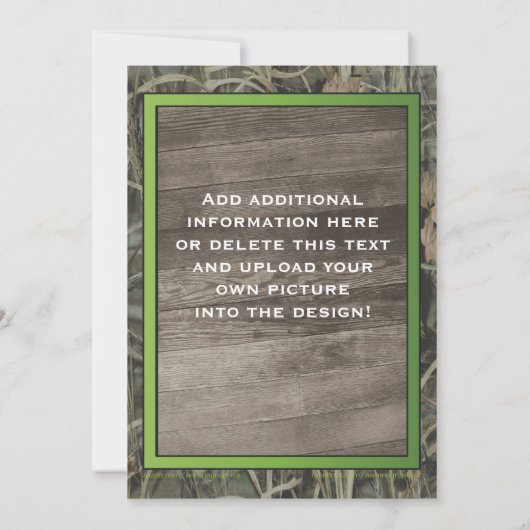 Rustic Camo Wedding Invitations Kaart (Achterkant)