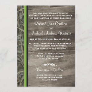 Rustic Camo Wedding Invitations Kaart