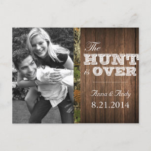 Rustic Camo Wood Save the Date Wedding Briefkaart