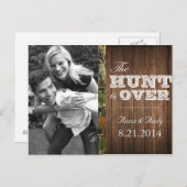 Rustic Camo Wood Save The Date Wedding Briefkaart (Voorkant / Achterkant)