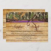Rustic Camo Wood Wedding Uitnodiging (Voorkant / Achterkant)