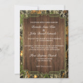 Rustic Camo Wood Wedding Uitnodiging (Voorkant)
