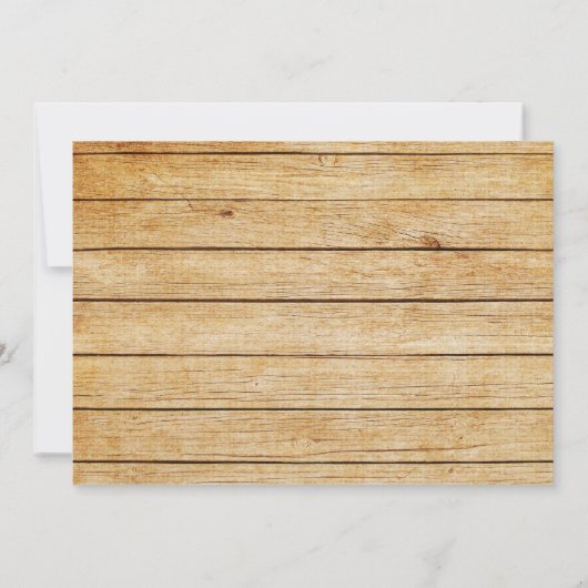 Rustic Camo Wood Wedding Uitnodiging (Achterkant)