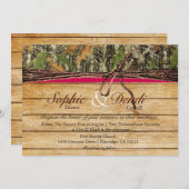 Rustic Camo Wood Wedding Uitnodiging (Voorkant / Achterkant)
