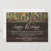 Rustic Camo Wood Wedding Uitnodiging (Voorkant)