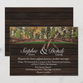 Rustic Camo Wood Wedding Uitnodiging (Voorkant / Achterkant)