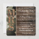 Rustic Camouflage Bachelorette Party Invitation Kaart (Voorkant)