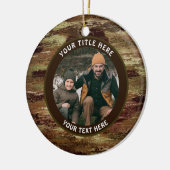 Rustic Camouflage Foto gepersonaliseerd Keramisch Ornament (Links)