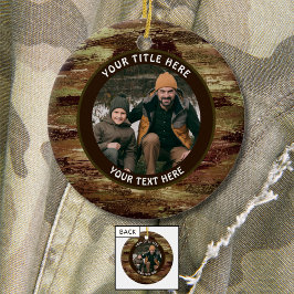 Rustic Camouflage Foto gepersonaliseerd Keramisch Ornament