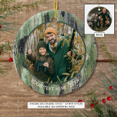 Rustic Camouflage Fotonaam Keramisch Ornament